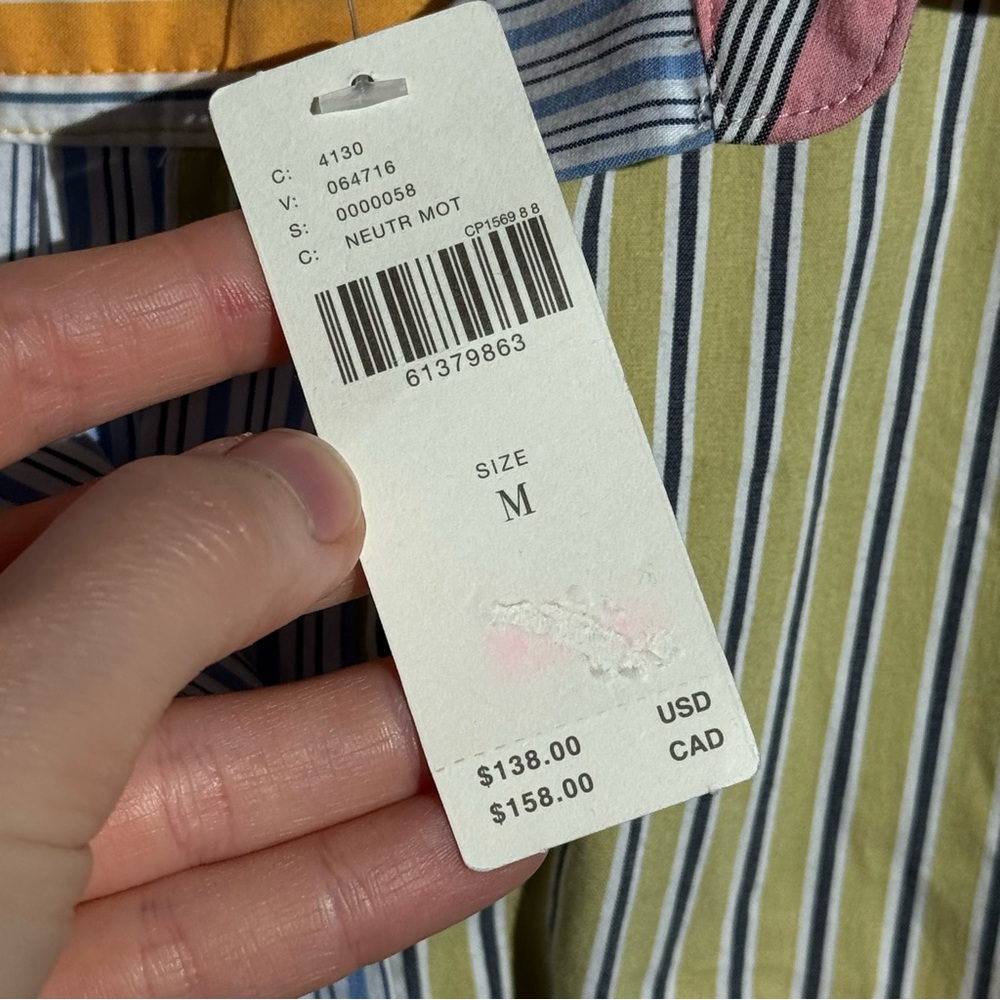 NWT Anthropologie Maeve Colorblock Stripe Shirt Dress Resort M Coastal Resort - Picture 4 of 10